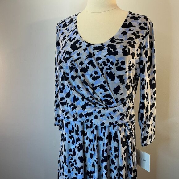 ELLEN TRACY Women's True Blue Leopard Expression Dress - Size PL - NWT - Picture 3 of 6